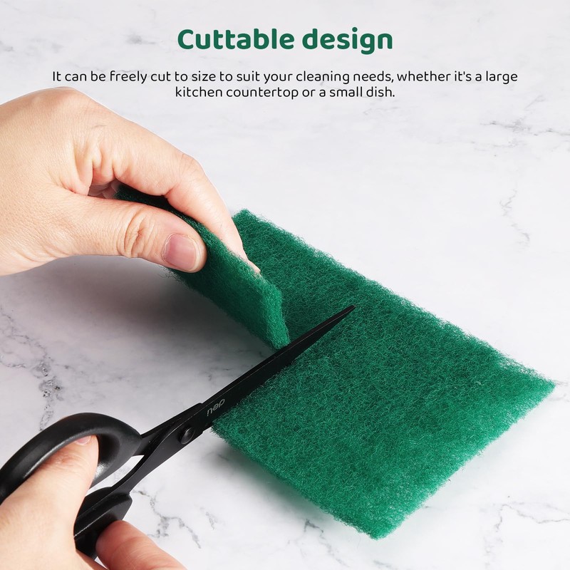 10 PCS Heavy Duty Scour Pads,Green Scrub Pads,Diamond Sponge Cleaning