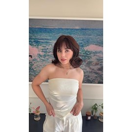 WIGYY Brown Auburn Bob Wig for Women – 14 Inch Short Curly Lace Front Synthetic Wig with Bangs, Glueless Realistic Scalp, Heat-Resistant, Daily Use