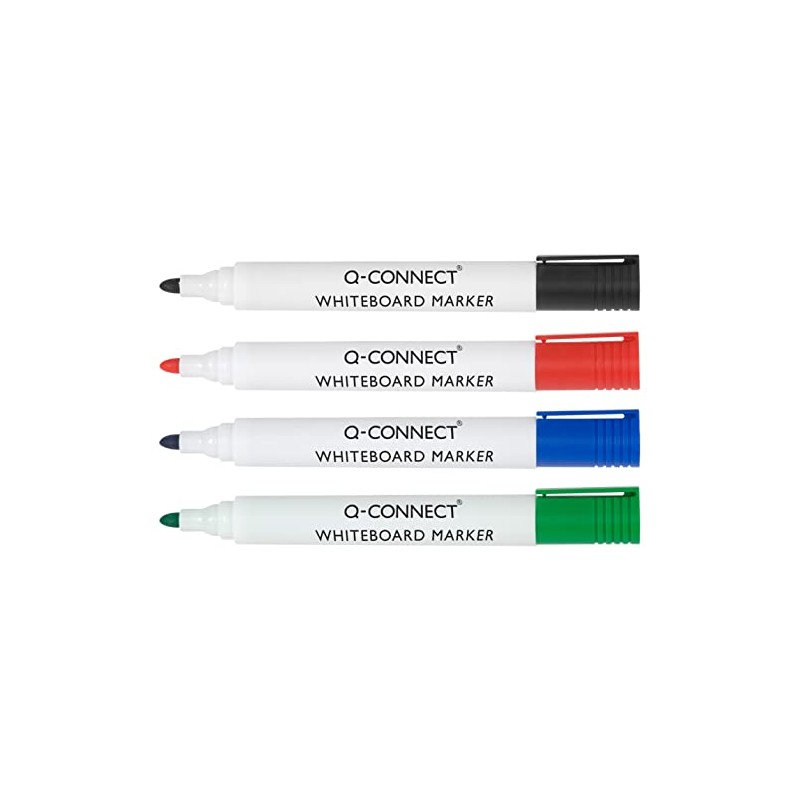 Q-Connect Drywipe Marker Pen Assorted (Pack of 10), black