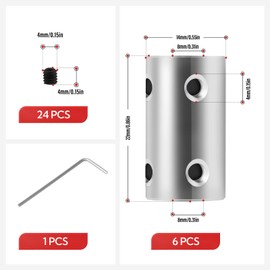 GAGIRA 6pcs 8mm to 8mm Shaft Coupler, Rigid Set Screw Couplings, Motor Shaft Coupler