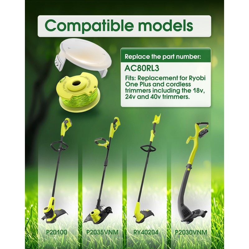 LADAMI Ryobi Strimmer Spool Strimmer Spool Line for Ryobi One