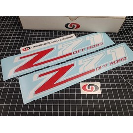 Z71 Off Road Decals (2pk) Chevy Truck Bedside Fender Stickers Fits 2018-2024 Chevy Silverado 1500 2500 3500 (Gloss White & Red 'Z')