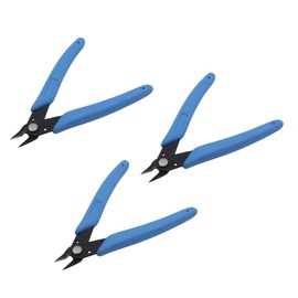 Joyangy 3pcs Mini Flush Wire Cutters Set, Small Micro Diagonal Cutting Pliers Nippers for Jewelry Making, Electronics, Tiny 3D Printer Filament, Zip Ties (5 Inch, Light Blue)