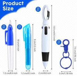 Sherr 25 Sets Mini Highlighter Nurse Pens Including Retractable Shuttle Pens Highlighter Pen Permanent Marker Nursing Keychain Clip Nurse Badge for Nursing Student School Staff(Multi Colors)