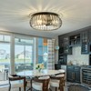 YYJLX 3 Light Flush Mount Ceiling Light Fixtures Modern Crystal