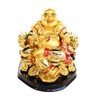 Feng Shui Import Golden Money Buddha Statue on Dragon Chair
