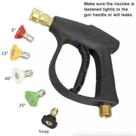The Perfect Part 1/4" High Pressure Washer Gun 4000PSI Car Washer Foam Spray Short Wand w/ Nozzle - 5 Nozzle Tips Only