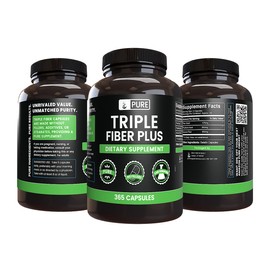 Pure Original Ingredients Triple Fiber (365 Capsules) No Magnesium Or Rice Fillers, Always Pure, Lab Verified