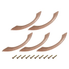 METALLIXITY 5pcs Wooden Pull Handles 125mm Length Wooden Drawer Pulls for Furniture Drawer Wardrobe Dresser