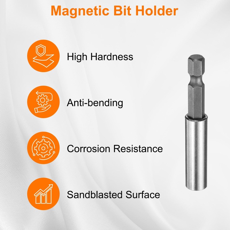 sourcing map Magnetic Bit Holder 2.4" Length 1/4" Hex Shank