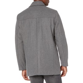 Dockers Men's Weston Wool Blend Coat with Scarf (Regular and Big & Tall), Light Grey, Medium
