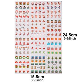Christmas Nail Stickers Elk Winter Snowflake Water Transfer Decals Stickers Xmas Nail Decals Bells Santa Claus for Nail Festive Christmas Design Nail Supplies for Women Girls 12pcs