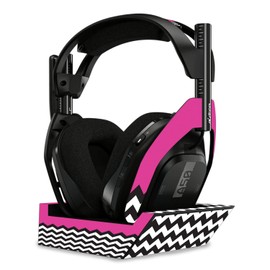 MightySkins Skin Compatible with Astro A50 Wireless Headphones + Base Station (Gen 4) - Hot Pink Chevron | Protective, Durable, and Unique Vinyl Decal wrap Cover | Easy to Apply | Made in The USA