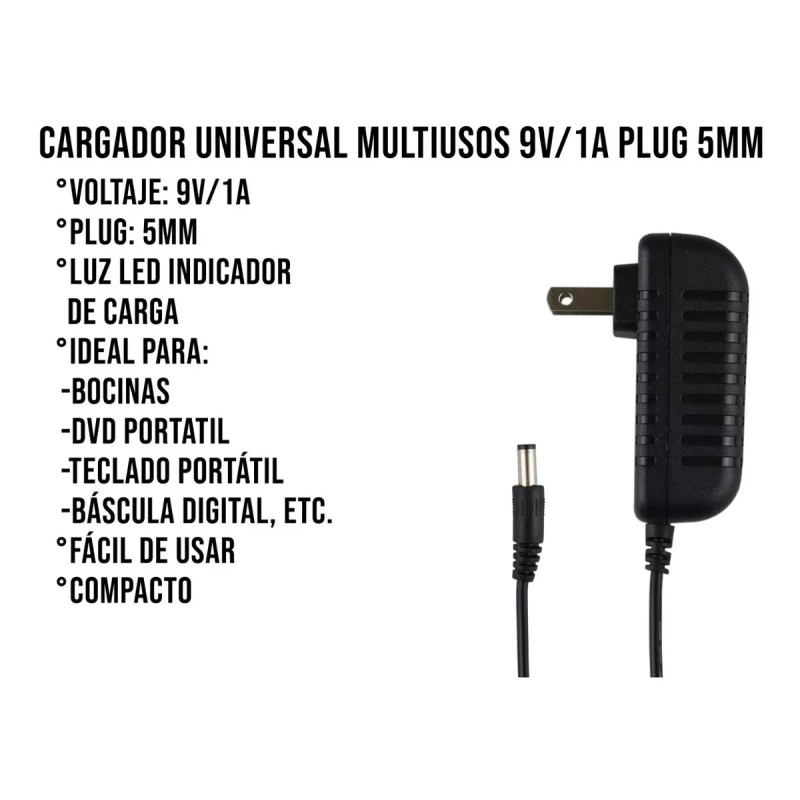 Control Expert Eliminador Corriente Adaptador 9v 1 Amp Bocinas Ce-9v
