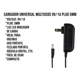 Control Expert Eliminador Corriente Adaptador 9v 1 Amp Bocinas Ce-9v