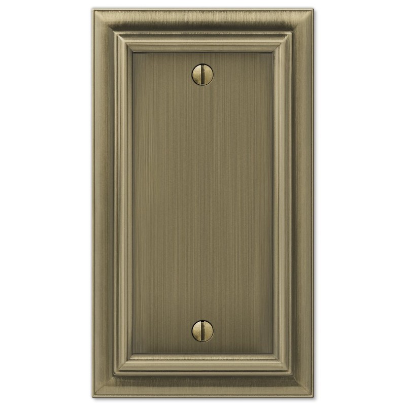 AMERELLE 94BBB Continental Single Blank Cast Metal Wallplate in Brushed