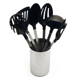 Empire Nylon Deluxe 7 Pc Kitchen Utensil Set w/Stainless Holder