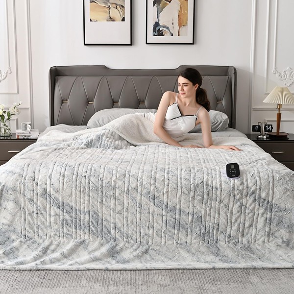 WOOMER Heated Blanket Full Size Electric Blanket 77"x 84", Soft