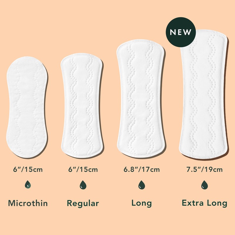 Rael Panty Liners for Women, Organic Cotton Cover - Daily