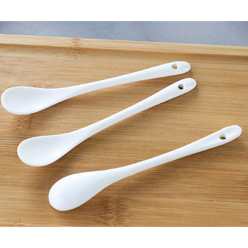 ProLeo 5 Tablespoons Ceramic Coffee Spoon Long Handle Mixing Spoon
