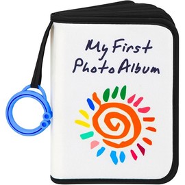 Baby's My First Family Album Holds 21 4x6 Photos, Baby Sun Photo Album Soft Cloth Family Book,My First Photo Book for Baby or Toddlers,Cute Book Gift for Babies Shower Newborns Family Photos（Black）