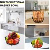 Livabber Countertop Fruit Basket Bowl with Banana Hanger, Modern Standing