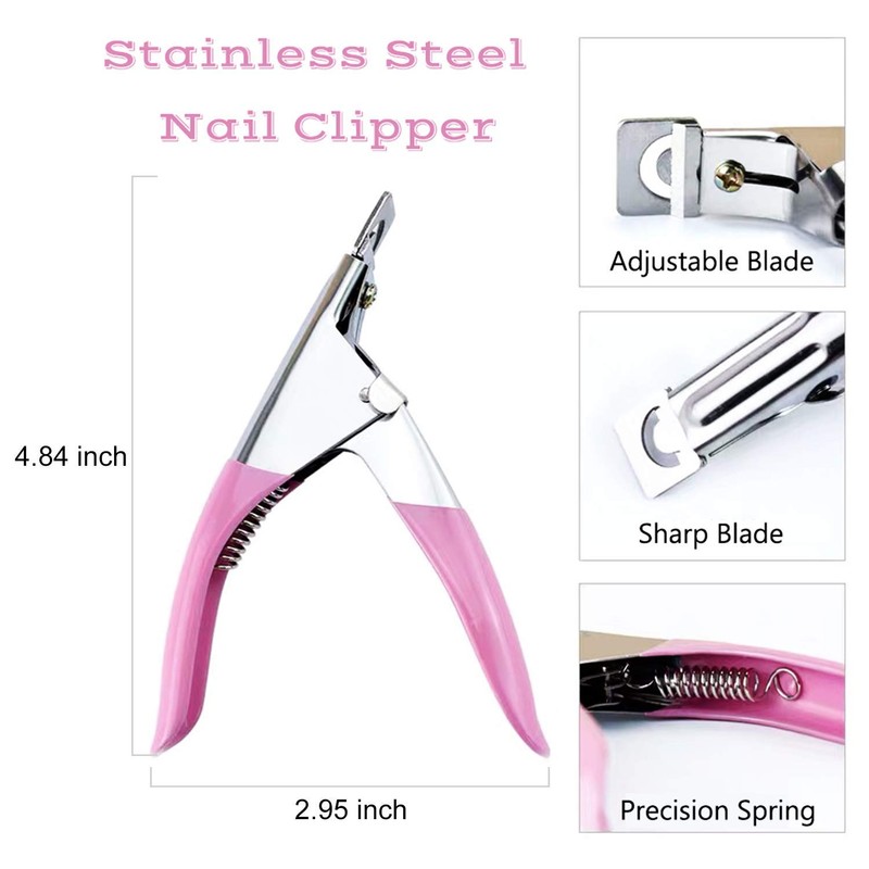 KIRA Nail Tip Clipper Edge Cutter Adjustable Stainless Steel False