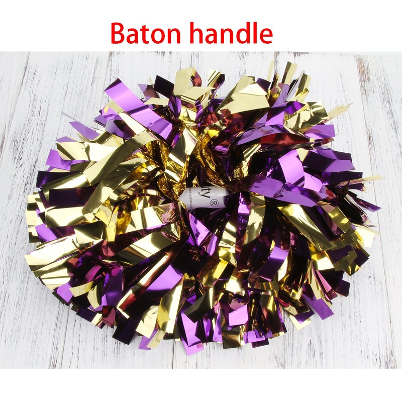 Metallic Cheerleader Cheerleading Pom Poms 6 inch 1 Pair 2