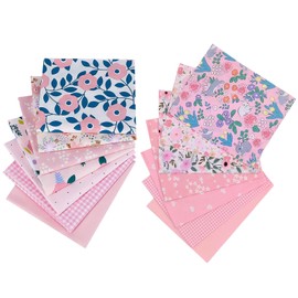 FAIRYGATE Fabric Patchwork Bundles for Sewing Squares Quarters Mixed Floral Pattern Precut Material Quilting Fabrics Scraps for Beginners Sewing DIY Craft 25 X 25 CM C0412
