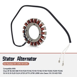 QIEFOAD 191-1276 Stator Fit for Onan BF BG B43 B48 P218 P220 P216G P216V P218G P218V P220G P220V P224G Fit for John Deere 316 318 420 F930