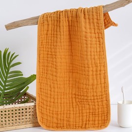 ZQCZQC Muslin Burp Cloths for Baby,100% Cotton Baby Washcloths for Baby, Large 20''X 10'' Super Soft and Absorbent,10 Pack (Turmeric Color, 25 * 50)