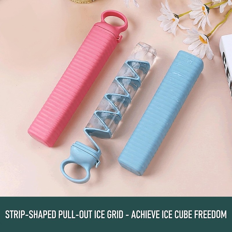 2-Pack Pull-Apart Ice Cube Trays with Lid, Press-Type Easy Release,