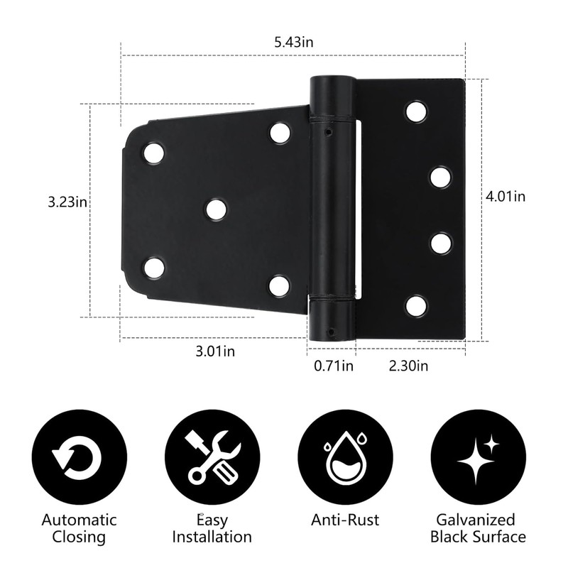 HOME MASTER HARDWARE Self-Closing Spring Gate Hinge 3-1/2" Heavy Duty