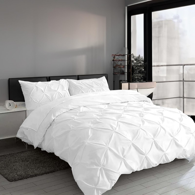 MH Traders Single Size Duvet Cover Sets with Pintuck Design