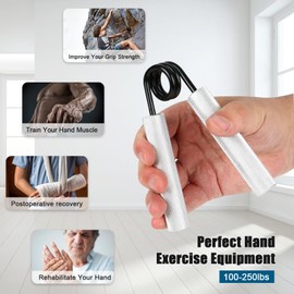 Metal Hand Trainer Set of 4 (100-250 lb), Hand Trainer, Forearm Trainer, Finger Trainer Made of Aluminium for Muscle Building, Injury Recovery Training and Hand Rehabilitation Exercises, Grip Strength