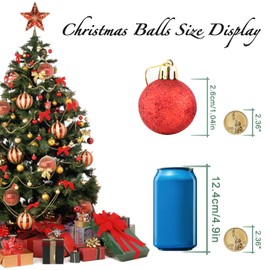 16 bolas de Navidad inastillables para decoración de árbol de Navidad para día festivo, bodas, fiestas, adornos para árbol de Navidad (16 unidades), color rojo