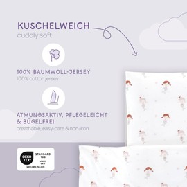 TRÄUMELAND – Bettwäsche aus Baumwoll-Jersey | Weiche Babybettwäsche aus 100% Baumwolle | Atmungsaktiv, Öko-Tex 100 zertifiziert, pflegeleicht  