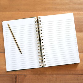 Designer Greetings, Designer Papers Flex Cover Journal with Elastic Band, "Notes & Thoughts" Gold-Foiled Greenery Design - 320 Pages (6” x 8.25”) - Perfect for Work, School, Creative Writing, Personal