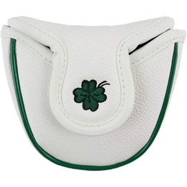 Odyssey 2 Ball Tailor Made Spider Putter Cover Mallet Headcover Putter Cover Clover White Green Round (#2 White)