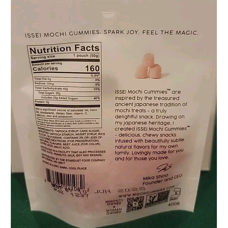 ISSEI Mochi Gummies Vegan/Gluten Free (Sour Watermelon) (6×) (1.76 OZ