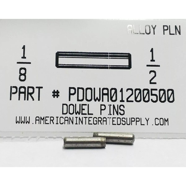 AMERICANINTEGRATEDSUPPLY.COM 1/8X1/2 DOWEL PINS ALLOY STEEL PLAIN (20)
