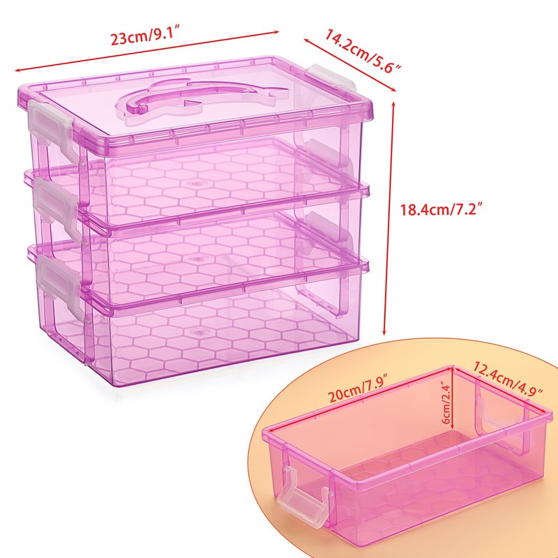 BTSKY 3 Layers Cute Dolphin Clear Plastic Pencil Box- Multipurpose