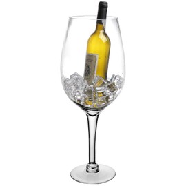 MyGift 20-Inch Giant Clear Decorative Hand Blown Bordeaux Wine Glass Novelty Stemware Magnum Chiller