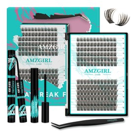 Lash Extension Kit,DIY Individual Lashes Clusters Kit,Lash Bond And Seal,Lash Remover For Eyelashes Extensions,Lash Applicator Tool For False Eyelash Cluster Kit 144Pcs(XP05,D-Mix8-16|Kit)