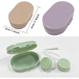 Juego de 5 fundas para lentes de contacto, bonita funda de contacto colorida con herramienta para quitar pinzas de espejo, kit de almacenamiento para lentes de contacto al aire última intervensión para viajes y hogar