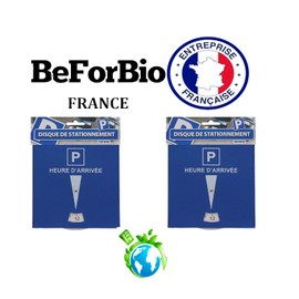 BEFORBIO® - Set of 2 parking discs made of high-quality faux leather, 15 cm x 15 cm