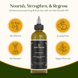 Hair Oil for Dry Damaged Hair - Hair Thickening Oil with Cold Pressed Castor Oil, Argan, & Essential Oils - Scalp Treatment for All Hair Types - Hair Growth Oil - Zasha Naturals, 8 fl.oz