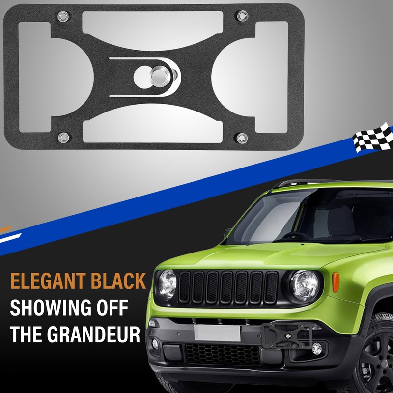 No Drill Front License Frame Compatible with Jeep Renegade 2015-2023