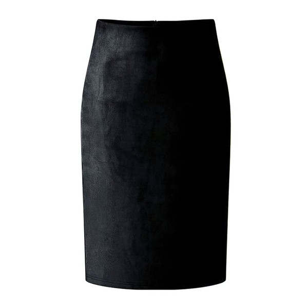 CHARTOU Womens Lightweight Elastic-Waist Faux Suede Leather Side Split Hip