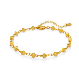 Gold Bracelets For Women Dainty Waterproof 18K Gold Plated Women Bead Bracelet Stable Adjustable Boho Bracelet Fashion Jewelry (M-Beaded)